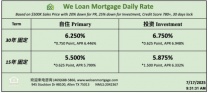 威隆贷款 WLM 今日房屋贷款利率  07/17/2025
